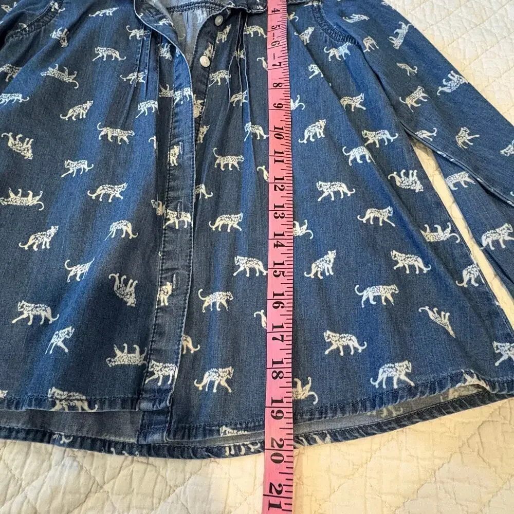 GYMBOREE Girls Denim Cheetah Chambray Tunic Sz 10 Streetwear Summer Casual Kooky